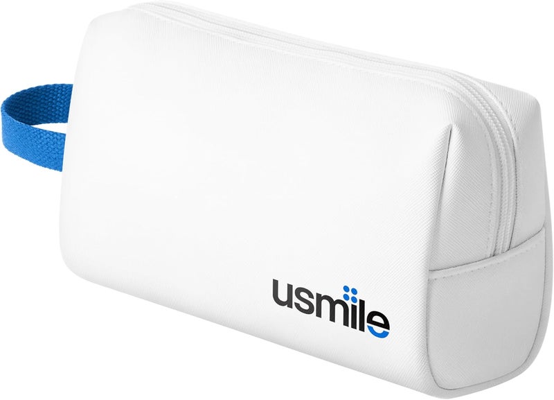 usmile Travel Case for Electric Toothbrush & Water Flosser – Water-Resistant PU Leather Hanging Toiletry Bag, Fits C10, Y10PRO, Y20PRO, Ideal for Travel, Gym & School(White) - Image 1